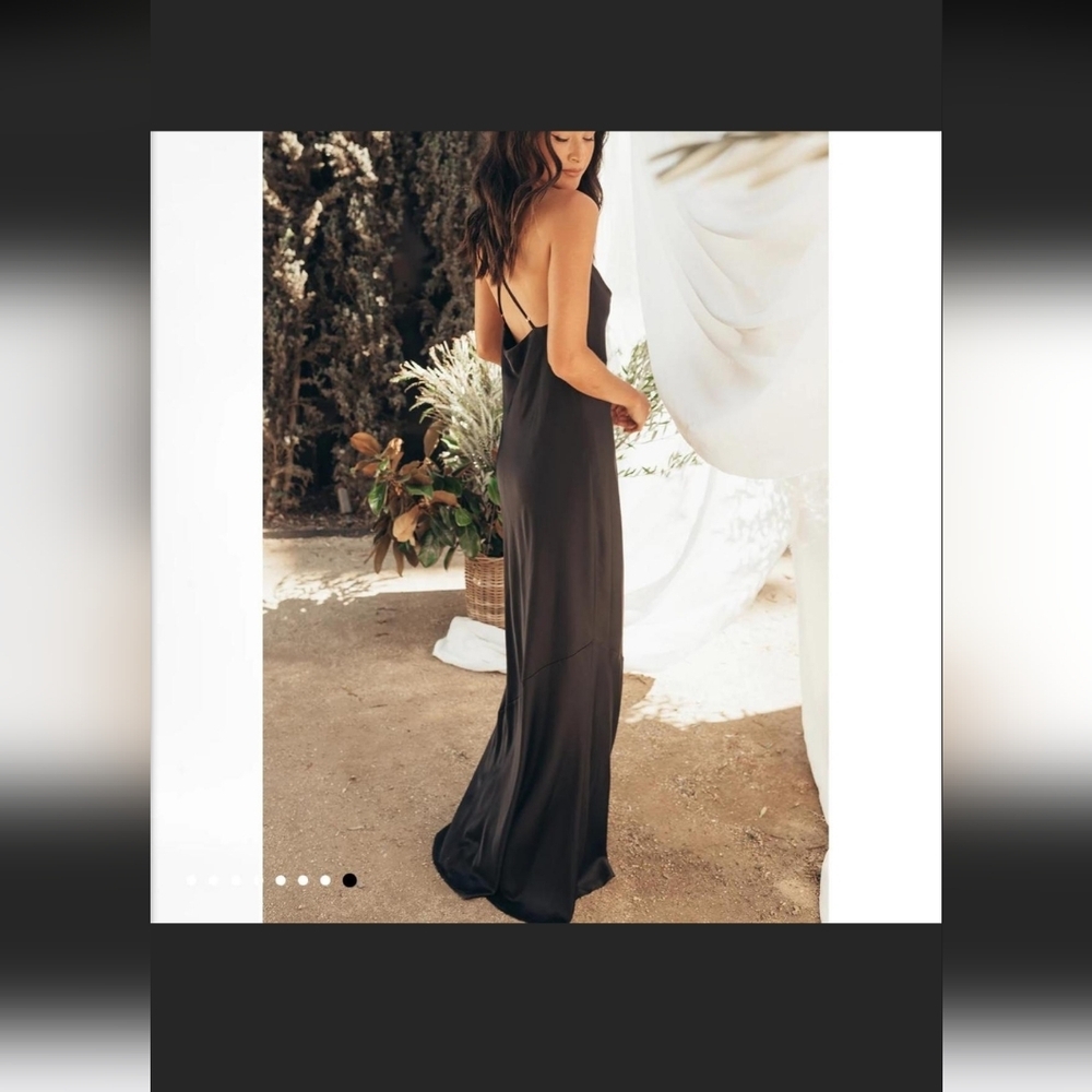 Show Me Your MuMu Black Spaghetti Strap Backless Gown